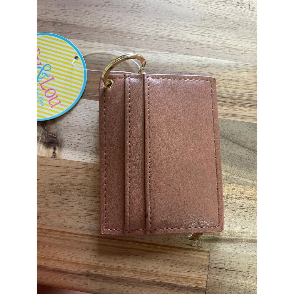 Viv & Lou Camel Faux Leather Card Holder Keychain ID Window MNA209VL-CAMEL